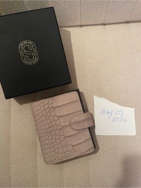 Van Der Spek Stardust Croco Suede Leather Planner Junior